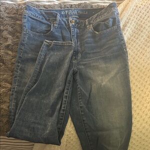 American Eagle Outfitters High Rise Jeggings Blue Denim Jeans